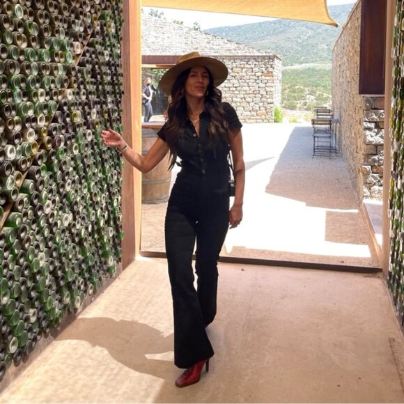 Show Me Your MuMu Everheart Flare Jean Jumpsuit - Black Size: S - Picture 2 of 5